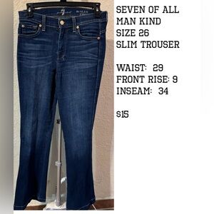 Seven of All Man Kind Slim Trouser Jeans